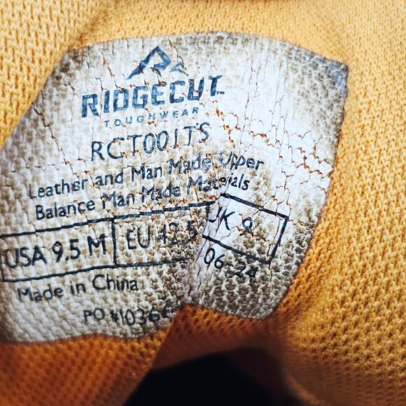 Ridgecut Toughwear Mens Brown Leather 6” Steel Toe Work Boots Size 9.5 M - Picture 11 of 12